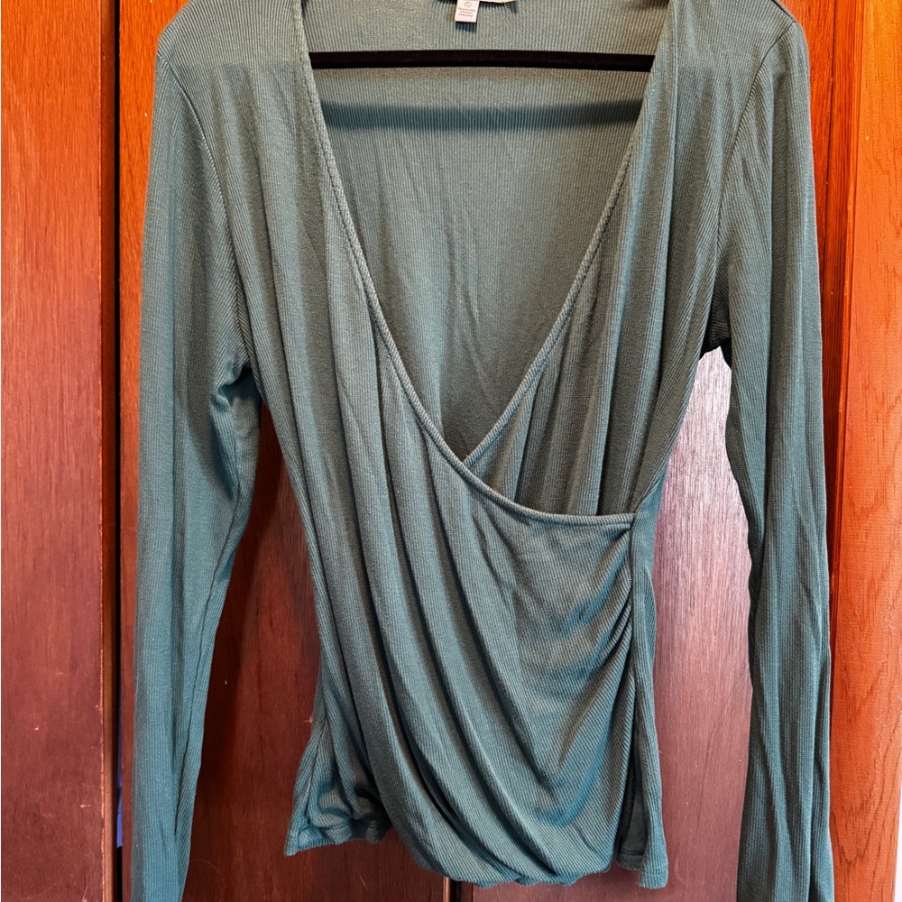 Threads 4 Thought Green Drape Blouse